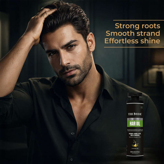 THE DUDE 15-in-1 Advanced Hair Oil 200ml – Nourishing, Strengthening & Anti-Hair Fall Oil for All Hair Types