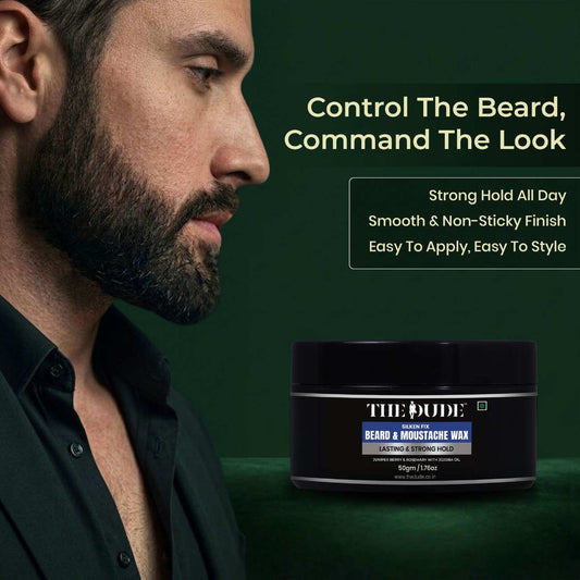 THE DUDE Silken Fix Beard & Moustache Wax for Men - 50 gm | Strong Natural Hold | Styles Beard Without Stiffness | Tames Unruly & Flyaway Beard Hair