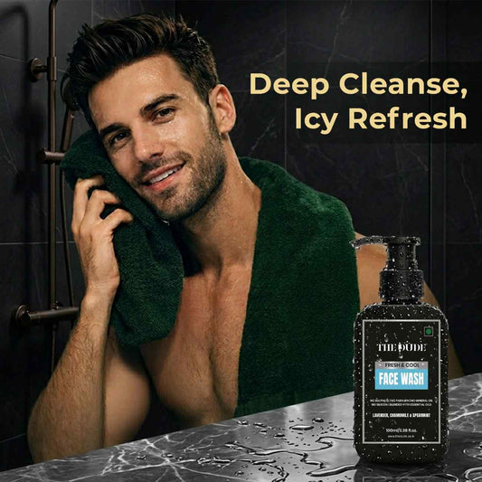 THE DUDE Fresh Cool Face Wash for Men - 100 ml | Lavender, Chamomile & Spearmint | Refreshing Cleanser | Controls Oil & Revives Tired Skin
