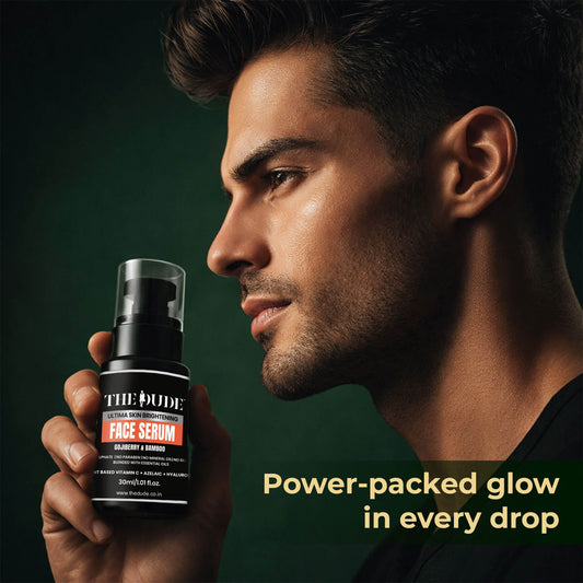 THE DUDE Ultima Skin Brightening Face Serum for Men - 30 ml | Goji Berry & Bamboo | Reduces Dullness & Dark Spots | Lightweight Serum