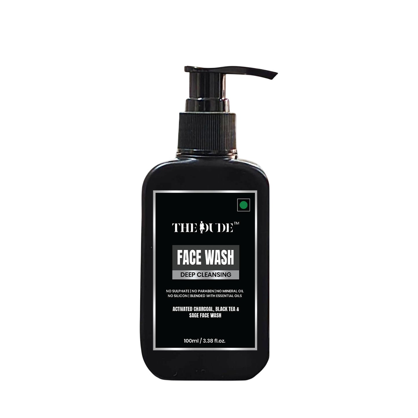 THE DUDE Deep Cleansing Charcoal Face Wash for Men - 100 ml | Activated Charcoal Black Tea | Removes Oil Dirt & Pollution