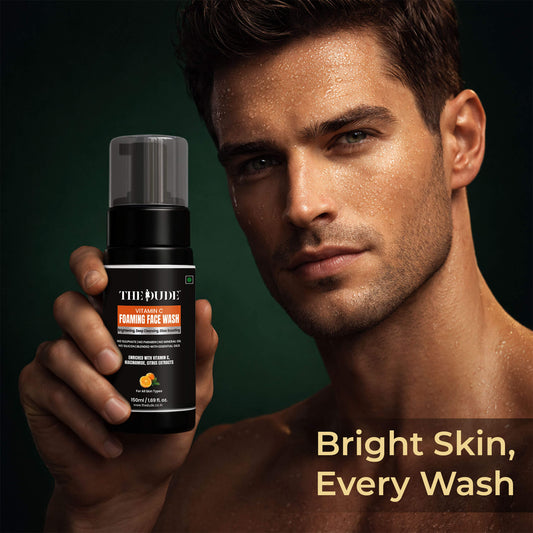 THE DUDE Vitamin C Foaming Face Wash 150 ml | Glow Boosting & Deep Cleansing Face Cleanser