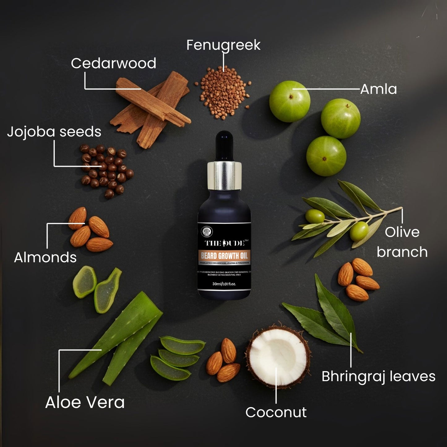 The Dude Beard Growth Oil with Himalayan Cedarwood, Jojoba & Fenugreek - 30ml