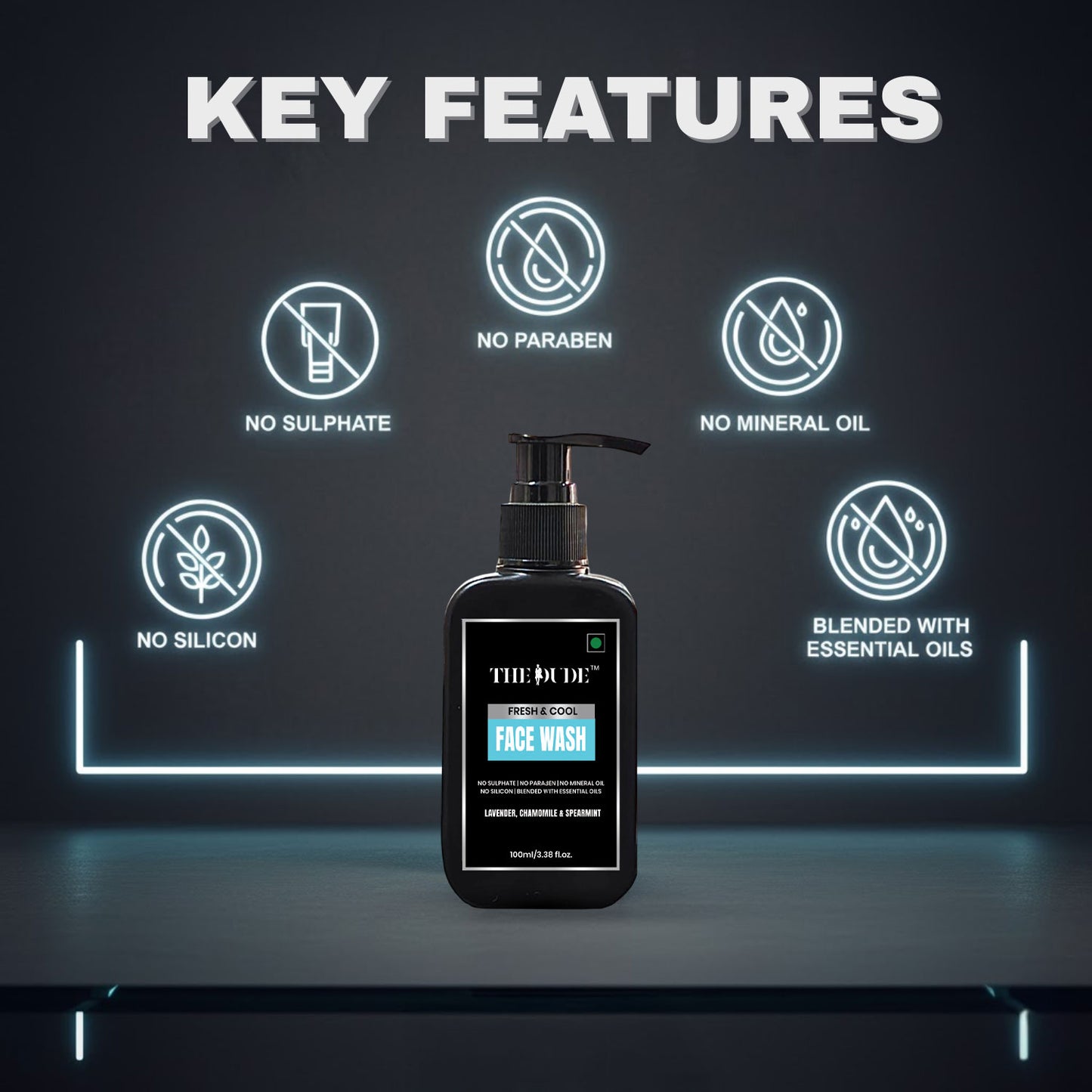 The Dude Fresh & Cool Himalayan Lavender, Chamomile & Spearmint Face wash- 100ml