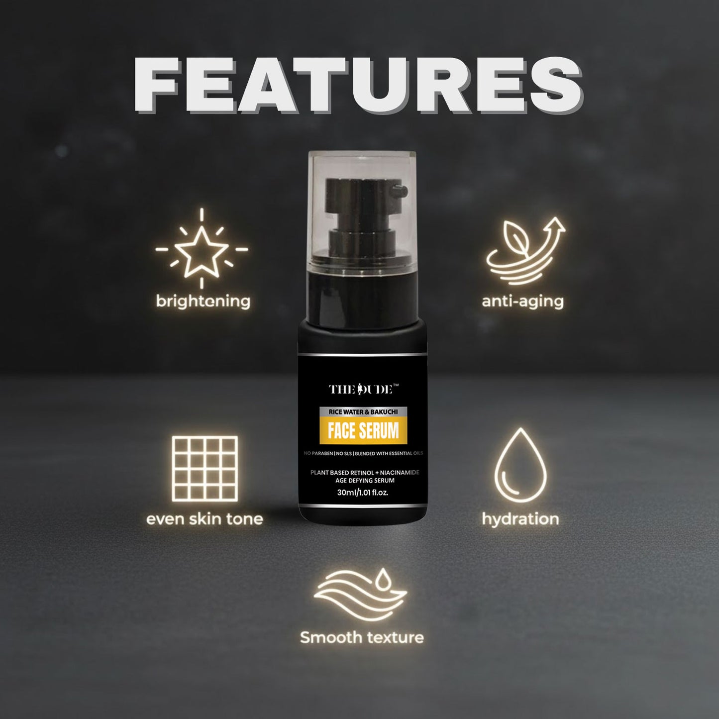 The Dude Rice water & Liquorice root with Bakuchi Face Serum