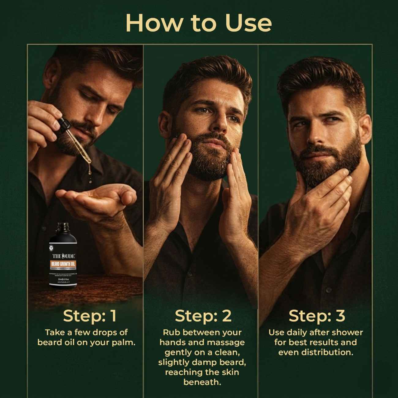 THE DUDE Beard Growth Oil for Men - 30 ml | Himalayan Cedarwood, Jojoba & Fenugreek | Promotes Thicker Beard | For Patchy Uneven Growth
