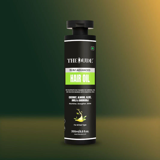 THE DUDE 15-in-1 Advanced Hair Oil 200ml – Nourishing, Strengthening & Anti-Hair Fall Oil for All Hair Types
