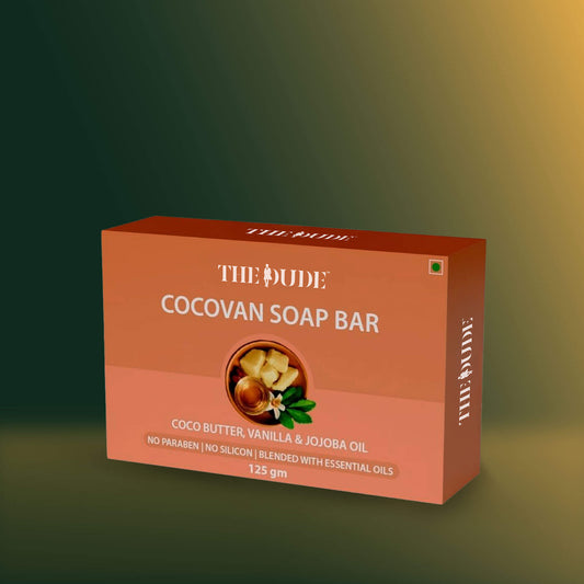 THE DUDE Cocoa Butter, Vanilla & Jojoba Oil Nourishing Cocovan Blended with Essential Oils Bath Soap Bar - 125 gm