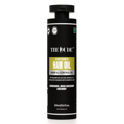 THE DUDE 21 Botanics Hairfall Control Hair Oil for Men - 200 ml | Ashwagandha, Brahmi & Rosemary | Reduces Hair Fall & Strengthens Roots | For Weak Thinning Hair