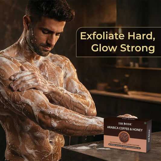 The Dude Skin Nourishing & Exfoliating Soap Bar with Arabica Coffee, Honey & Citrus Limon- 125g