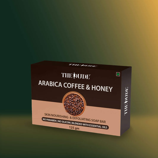The Dude Skin Nourishing & Exfoliating Soap Bar with Arabica Coffee, Honey & Citrus Limon- 125g
