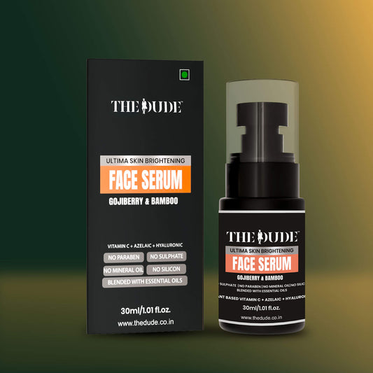 THE DUDE Ultima Skin Brightening Face Serum for Men - 30 ml | Goji Berry & Bamboo | Reduces Dullness & Dark Spots | Lightweight Serum