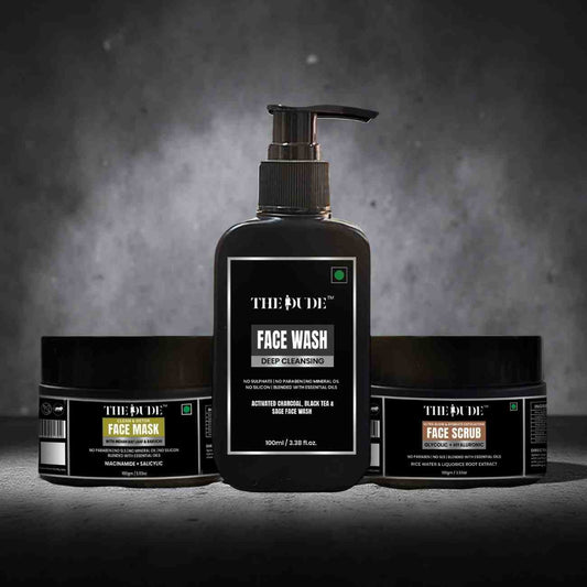 THE DUDE Deep Cleansing Activated Charcoal Face Wash for Men - 100 ml | Deep Cleansing Formula with Black Tea & Sage | Daily Use Face Cleanser
