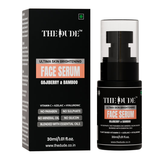 THE DUDE Ultima Skin Brightening Face Serum for Men - 30 ml | Goji Berry & Bamboo | Reduces Dullness & Dark Spots | Lightweight Serum