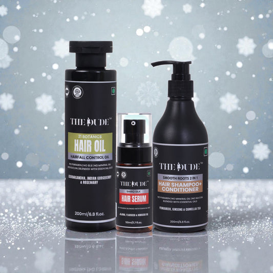 THE DUDE Complete Hair Care Ritual Kit for Men | Hair Fall Control Range | Nourishes Scalp Strengthens Roots | Healthy Hair Regimen